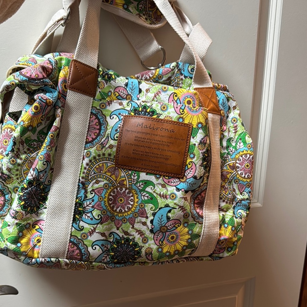 Floral Canvas Bag - Multicolor